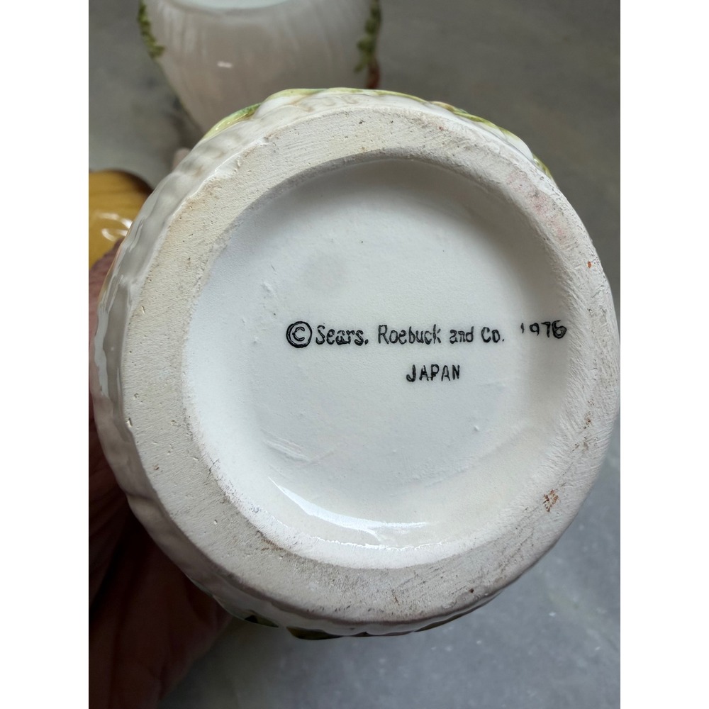 Vintage Mushroom Ceramic Cream and Sugar Set Retro Cottagecore Toadstool Decor - Picture 10 of 14